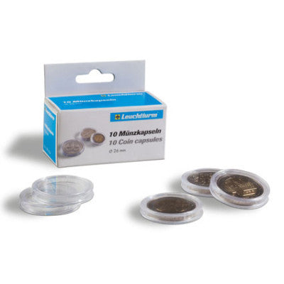 309404 - 10 capsules pour pièces de 2 €, diamètre intérieur 26 mm