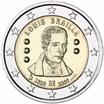 Belgique 2 Euro 2009 Braille