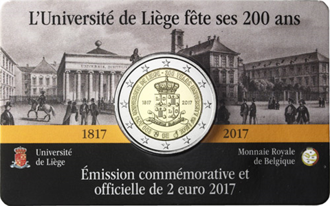 Belgique Pièce de 2 euros 2017 - 200 ans de l'Université de Liège