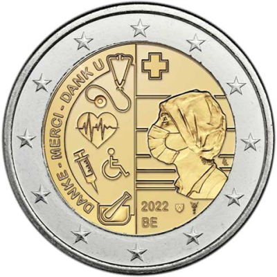 Belgique 2 Euro 2022 Merci Merci - Soins de santé pendant la COVID