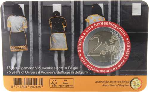 Belgique 2 Euro 2023 CoinCard - Suffrage féminin