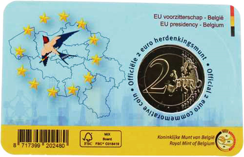 Belgique 2 Euro 2024 CoinCard - Présidence du Conseil de l'UE