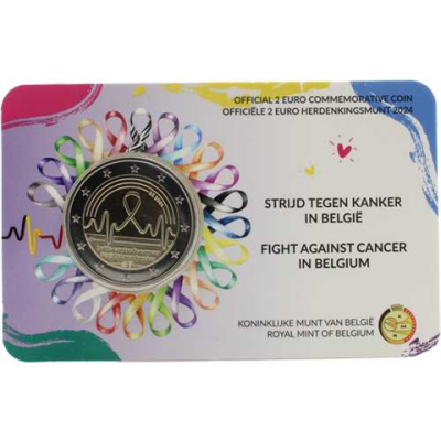 Belgique 2 Euro 2024 Lutte contre le cancer en CoinCard