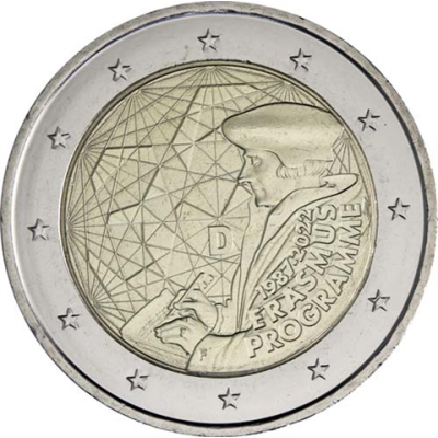 Allemagne 2 euros 2022 - Programme Erasmus - Marque d'atelier F