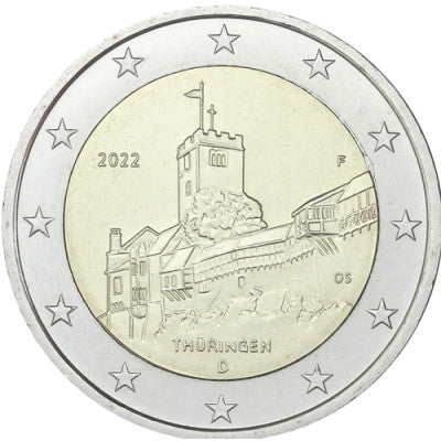 Allemagne 2 Euro 2022 – Wartburg Eisenach – Marque d'atelier F
