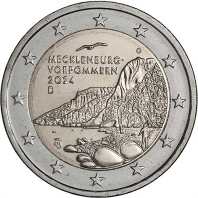 Allemagne 2 Euro 2024 Königsstuhl - Chalk Cliffs Rügen Marque d'atelier G