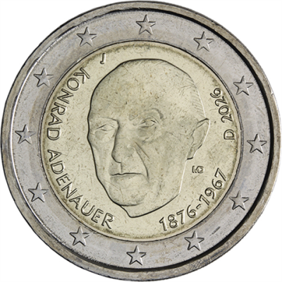 Allemagne 2 Euro 2026 - Konrad Adenauer Marque J