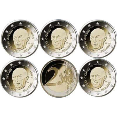 Allemagne Coffret de 5 x 2 euros 2026 en état neuf - Konrad Adenauer