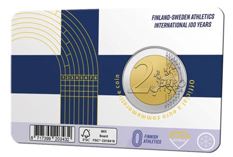 Carte de 2 euros 2025 Finlande (FI/SE) - Athlétisme Finlande-Suède