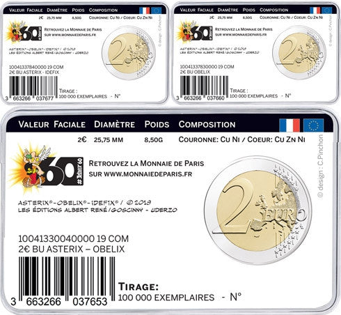France 3 x 2 Euro 2019 - Astérix Idéfix Obélix - Coincards