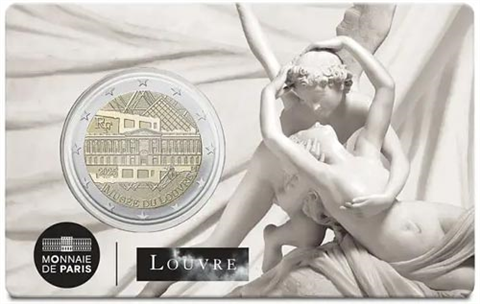 France 4 x 2 Euro 2025 CoinCards Musée du Louvre