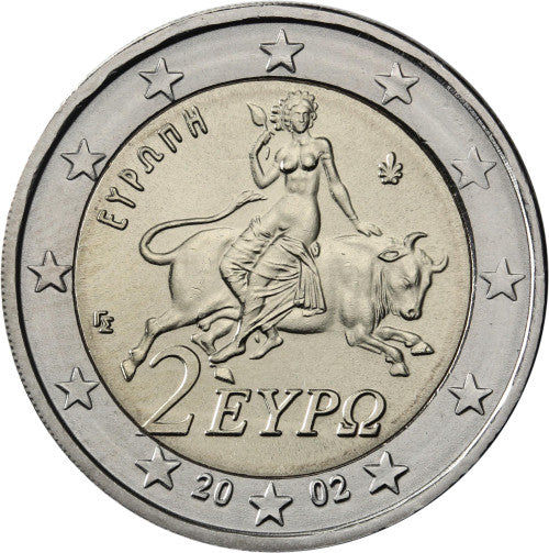 Grèce 2 Euro 2002 Europe sur le Taureau