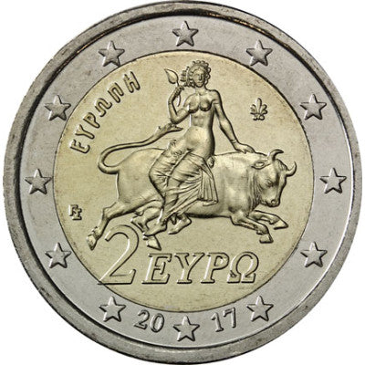 Grèce 2 Euro 2017 standard Europe sur le taureau