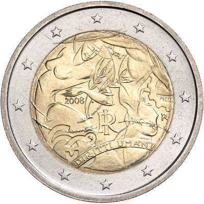 Italie 2 Euro 2008 bfr. 60e anniversaire des droits de l'homme
