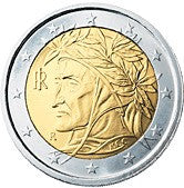 Italie 2 euros 2010 bfr. Dante Alighieri