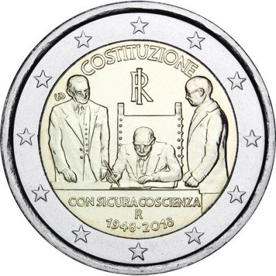 Italie 2 Euro 2018 bfr. « 70 ans de la Constitution »