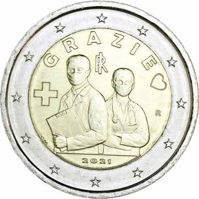 Italie 2 Euro 2021 Merci - Professions de la santé