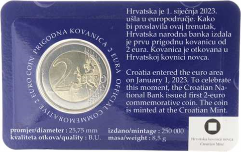 Croatie 2 Euro 2023 Introduction de l'euro dans la CoinCard