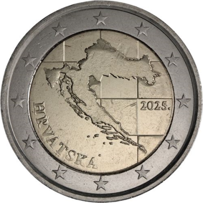 Carte silhouette de la Croatie pour l'Euro 2025 sur fond de damier
