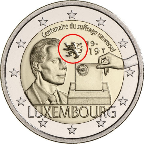 Luxembourg Pièce de 2 euros 2019 100 ans du suffrage universel