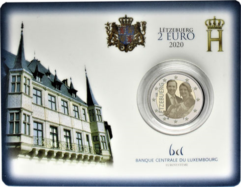 Luxembourg 2 euros 2020 Charles Jean - Pièce-carte photo - État neuf - Lion