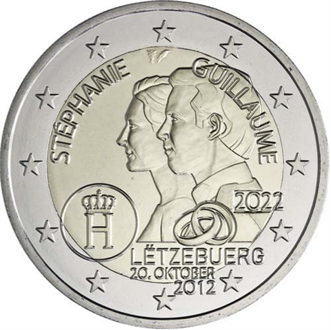 Luxembourg 2 Euro 2022 CoinCard Anniversaire de mariage Guillaume & Stéphanie