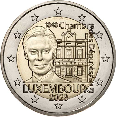 Luxembourg 2 Euro 2023 Chambre des députés Mme Cornucopia en Coincard