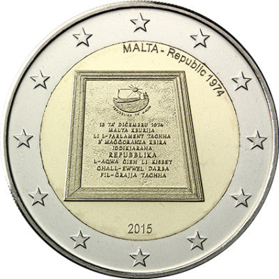 Malte 2 Euro 2015 bfr. République parlementaire