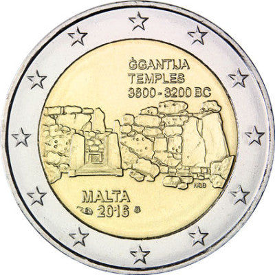 Malte 2 Euro 2016 bfr. « Temple de İgantija » de la série Sites préhistoriques de Malte avec Mzz. Cornucopia