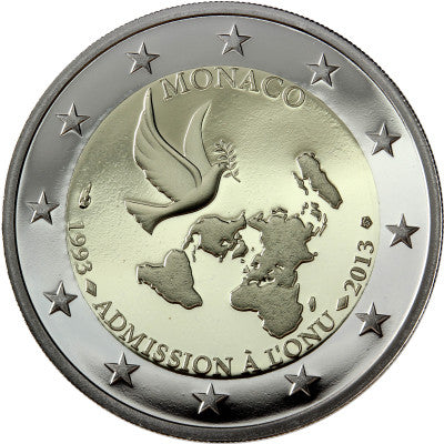 Monaco 2 Euro 2013 PP 20 ans d'adhésion à l'ONU