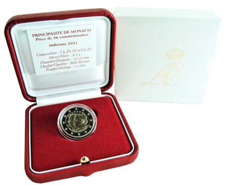Monaco 2 Euro 2021 PP 10e anniversaire de mariage de Charlène et Albert
