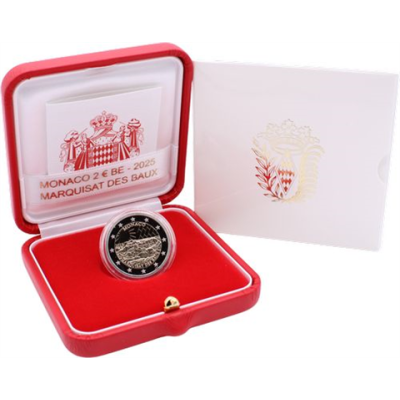 Monaco 2 Euro 2025 Preuve – Fief des Grimaldi : Les Baux-en-Provence