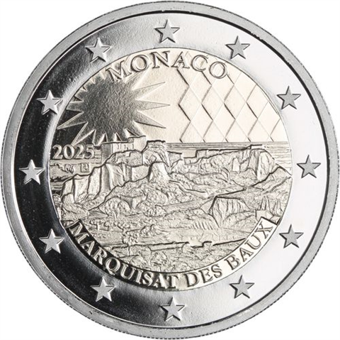 Monaco 2 Euro 2025 Preuve – Fief des Grimaldi : Les Baux-en-Provence