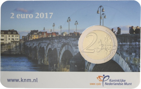 Pays-Bas 2 Euro 2017 Roi Willem-Alexander avec Mzz. Pont Saint-Servais - Carte à collectionner