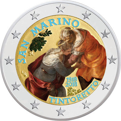 Saint-Marin 2 Euro 2018 Stgl. 500. Né par Jacopo Tintoretto en couleur