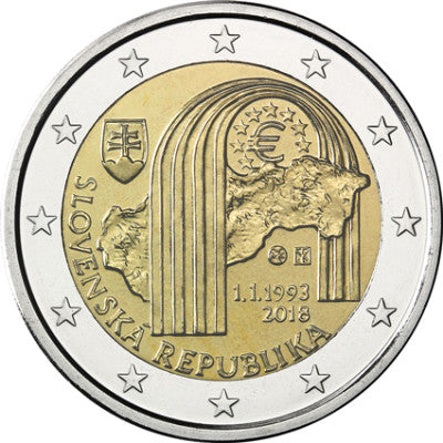 Slovaquie 2 Euro 2018 bfr. « 25 ans de la République de Slovaquie »