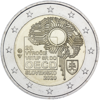 Slovaquie 2 euros 2020 bfr. 20 ans d'adhésion à l'OCDE
