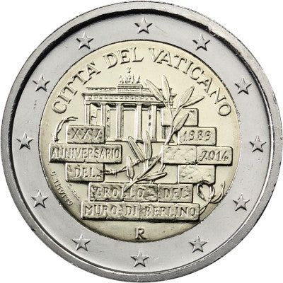 Vatican 2 Euro 2014 Stable 25e anniversaire de la chute du mur de Berlin