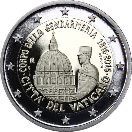 Vatican 2 Euro 2016 PP 200 ans du corps de la gendarmerie dans une mallette