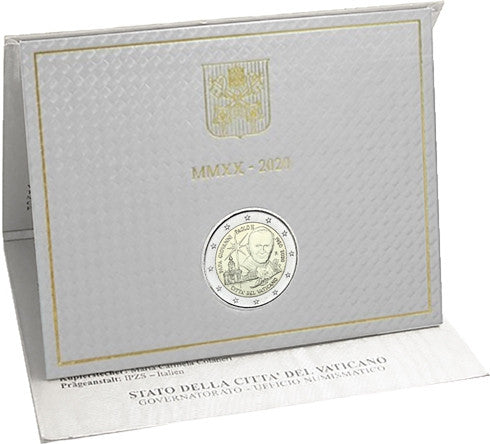 Pièce commémorative de 2 euros du Vatican 2020 : 100e anniversaire de la naissance de Jean-Paul II