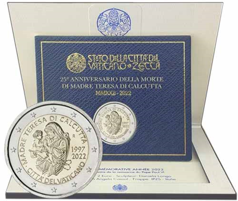 Vatican 2 Euro 2022 Mère Teresa de Calcutta