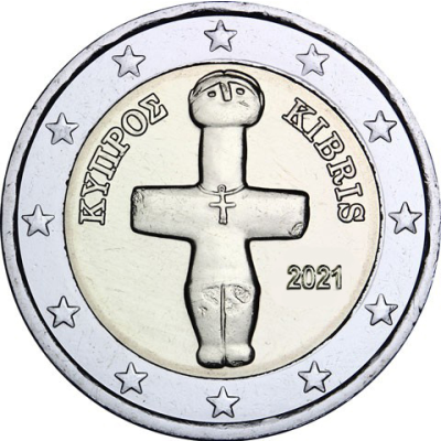 Chypre 2 Euro 2021 bfr. Idole de Pomos
