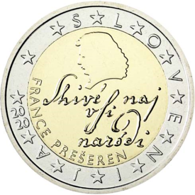 2 Euro Slovénie 2020 France Preseren