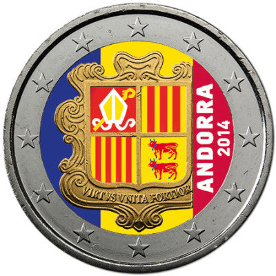 Andorre 2 Euro 2014 Armoiries d'État en couleur