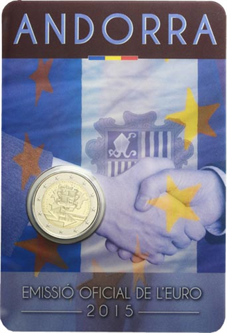 Andorre 2 euros 2015 CoinCard 25 ans Union douanière