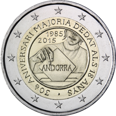 Andorre 2 euros 2015 Pièce de 2 euros « Passage à l’âge adulte » sous capsule