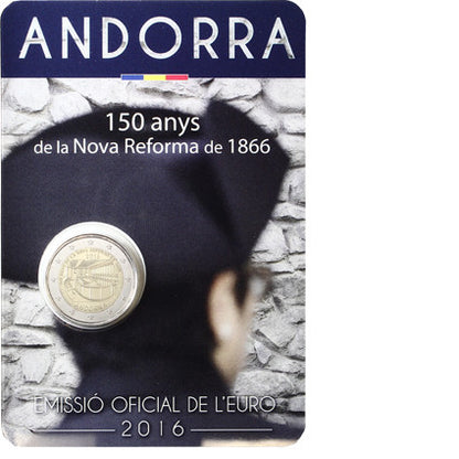 Andorre 2 euros 2016 - Nouvelle réforme de 1866