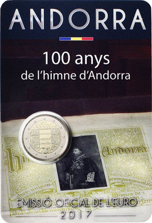 Andorre 2 euros 2017 CoinCard - Hymne national