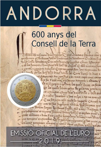 Andorre 2 Euro 2019 CoinCard - Conseil général des vallées