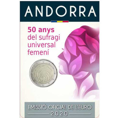 Andorre 2 Euro 2020 CoinCard - Suffrage féminin